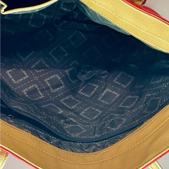 Nine West Red Tote with Tan Straps - Picture 15 of 16